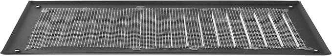 Square Ventilation Grille / 3" x 10" Inch Inside Measurement/Black Metal Air Vent Louver - Inside/Outside use / 5" x 11.5" Inch Outer Measurement