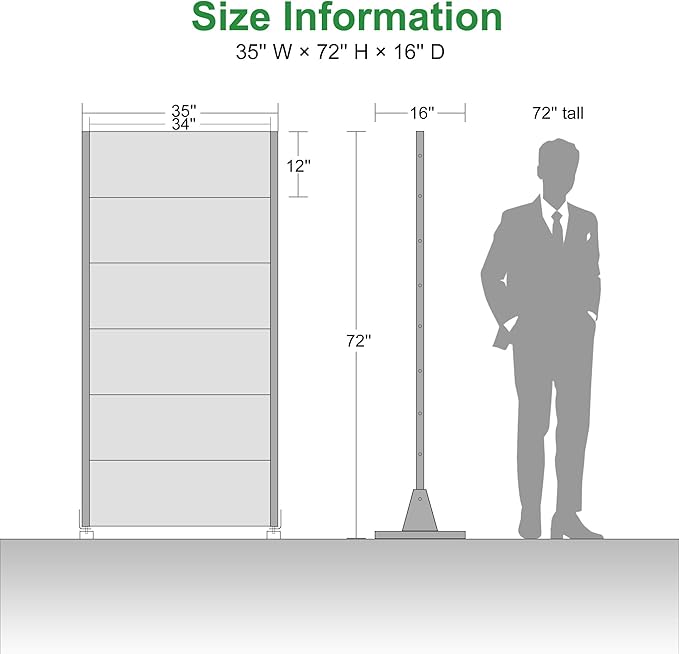 Casaphoria 72" H x 35" W Metal Privacy Screen, Outdoor Freestanding Decorative Divider for Patio, Deck, Balcony, and Garden with Stable Base, White-Harold