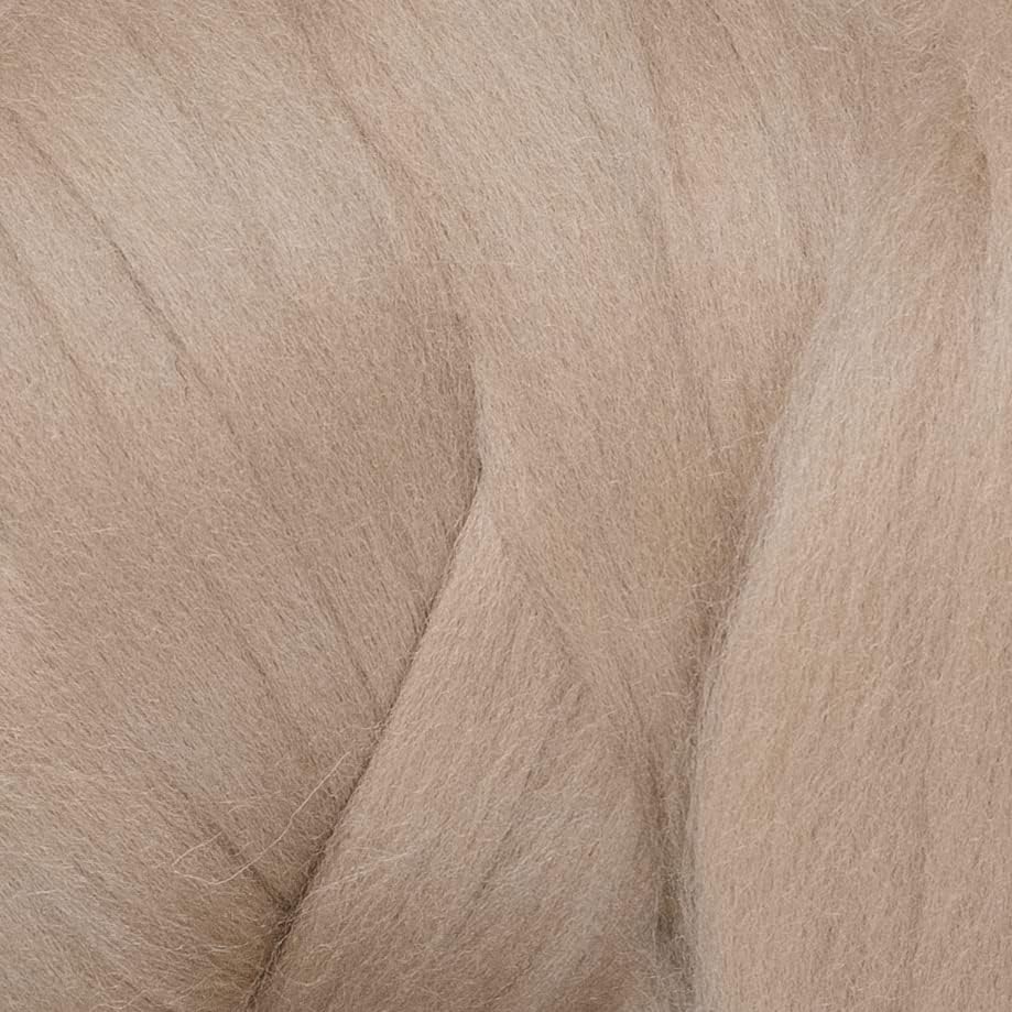 Colored Natural Wool roving, 1 lb. Best Wool for Needle Felting, Wet Felting, handcrafts and Spinning.Wool Felting Yarn Supplies. (Beige, 1 lb)