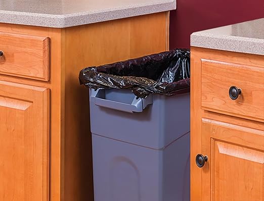 23 Gallon 2-Pack Space-Saving Slim Trash Can with Easy Bag Removal & Integrated Handles for in/Outdoor Use,Black