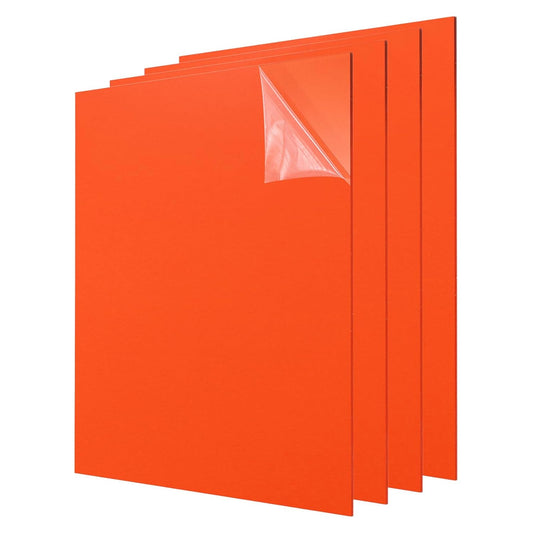 uxcell 4Pcs Acrylic Sheets 12x12 Inch Acrylic Panel 1/8 Inch-3mm Plastic Board for Picture Frames Sign Holders DIY Display Projects Craft, Orange
