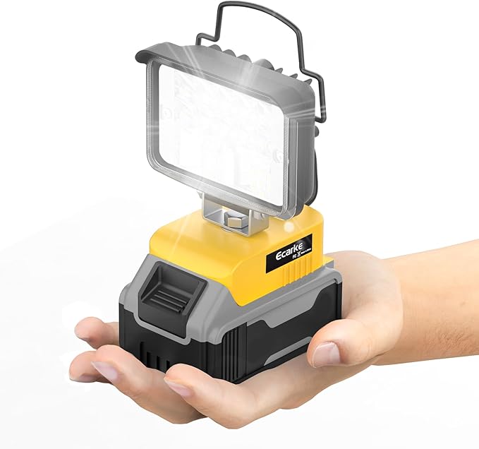 Ecarke Cordless Handheld Flashlight for DeWalt 18V/20V: LED Work Battery Light - 20W 2000LM Tools for Working in Dark Environments,Outdoor,Fishing,Gift,Job Site&Security Lighting(Only Tool)