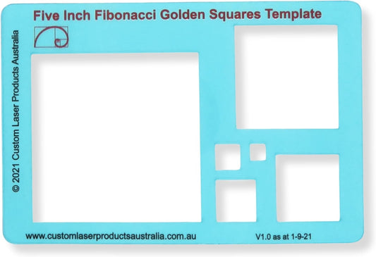 5" Square Stencil Template for Drawing and Drafting: A Fibonacci-Inspired Square Template Tool for Artists Allows The Simple Application of The Golden or Divine Ratio for Artistic Design