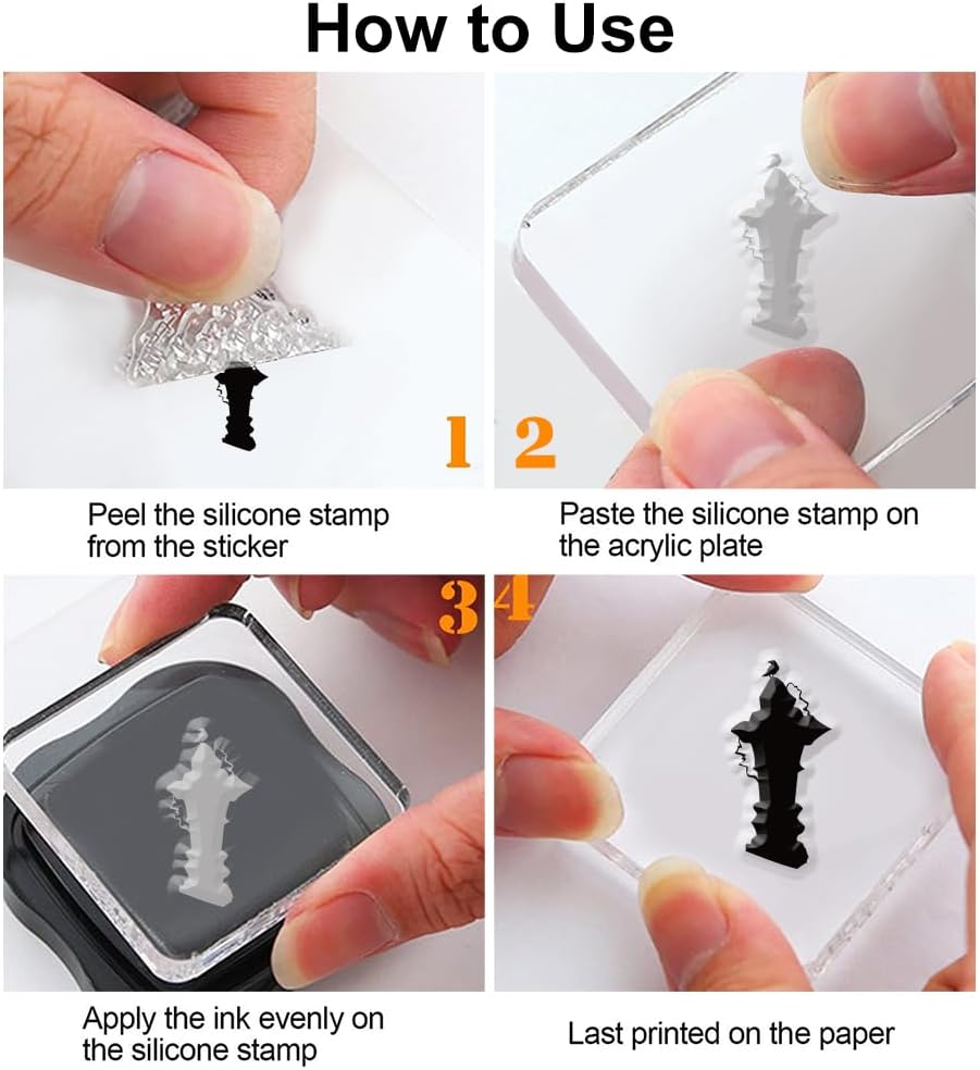 Halloween Words Clear Stamps for Card Making anding Halloween Alphabet Skulls Tombstones Bats Clear Stamps for Card Making Scrapbooking Crafting for DIY Paper Crafts Decoration