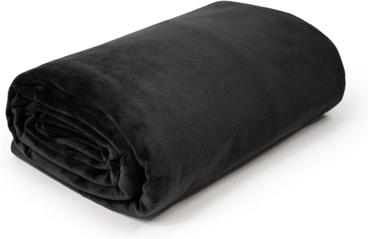 kullaloo Plush Fabric | 2 Yard Solid Black Minky Fabric for Sewing | Super Soft Cuddle Material | for Quilt Backing, Throw Blankets, Pillows, Dog Bed, Stuffed Animals, Costumes, Apparel & More