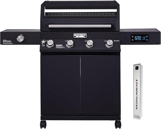 Monument Grills 4-Burner Liquid Propane Gas Smart bbq Grill Denali 425 with Stainless Steel Smoke Box(2 Items)
