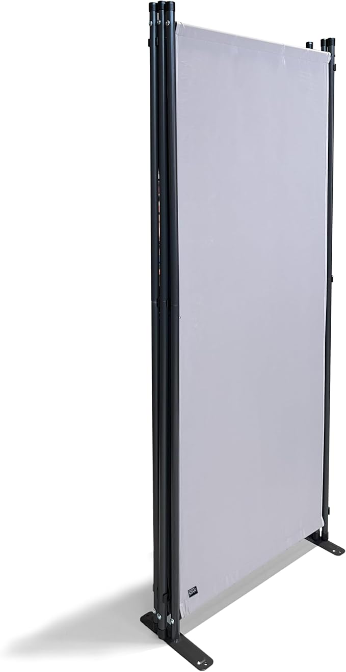 Room Divider 67" W x 65" H White | 3-Panel Folding Privacy Screen | Portable Room Partition | Garden Separation Paravent | Water Repellent Indoor & Outdoor Freestanding Wall