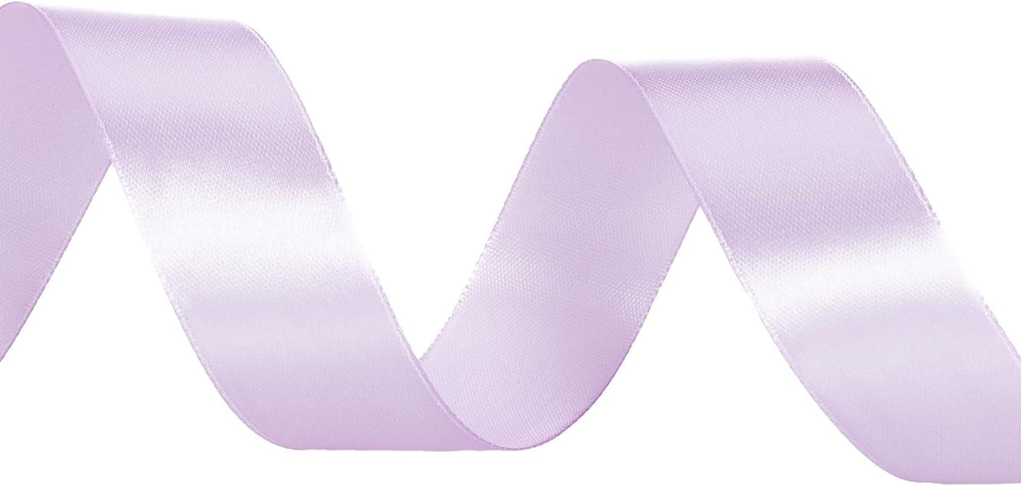 1 Inch Lilac Solid Satin Ribbon, 50 Yards Craft Fabric Ribbon for Gift Wrapping Floral Bouquets Wedding Party Decoration