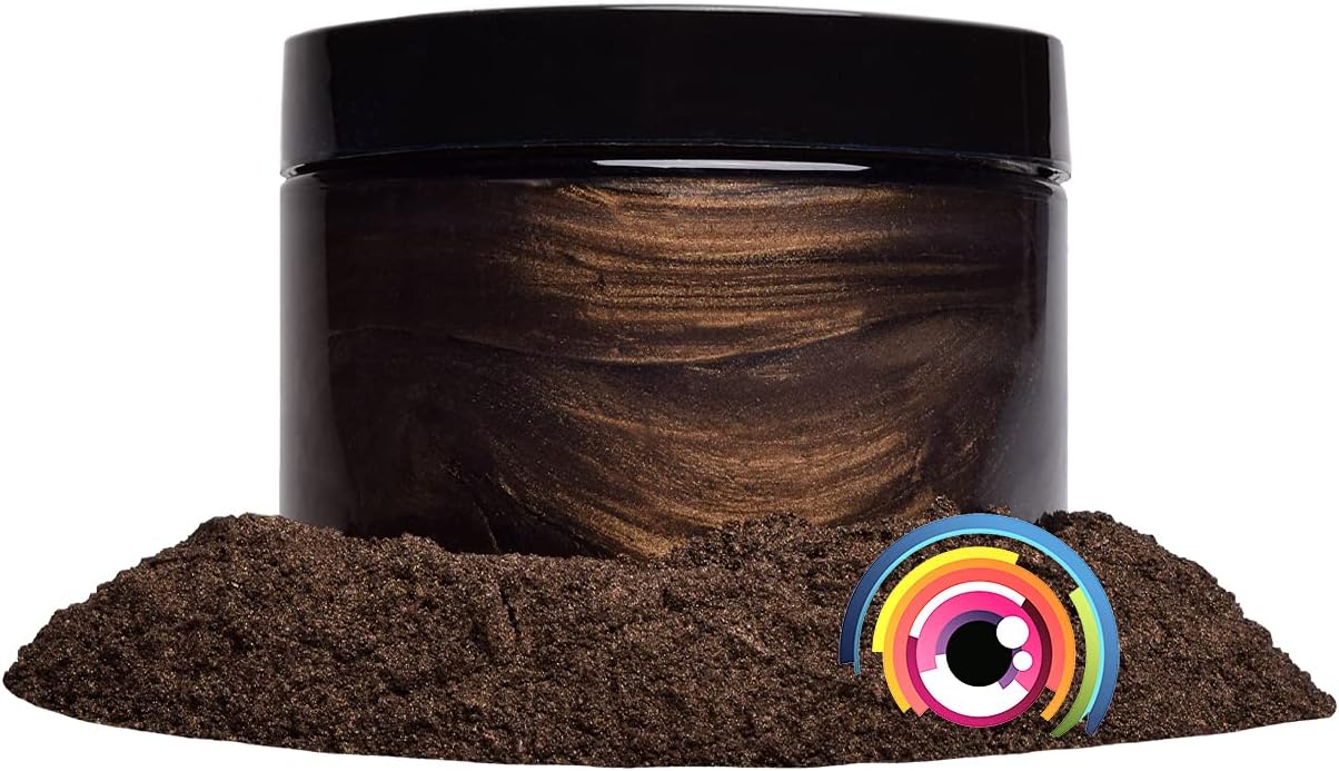 Eye Candy Pigments Premium Brown Mica Powder - Kendo Brown (50gr) - for Epoxy, Resin, Soap, Paint, Woodworking, Acrylic Pouring, Bath Bombs, Fishing Lures - DIY Arts and Crafts Additive