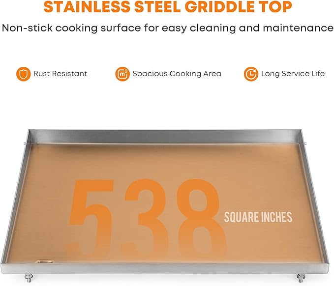 Stanbroil Stainless Steel Griddle Replacement Top for LoCo 26" 2-Burner Series II Flat Top Grill, Flat Top Griddle Accessories for LoCo Gas Grill