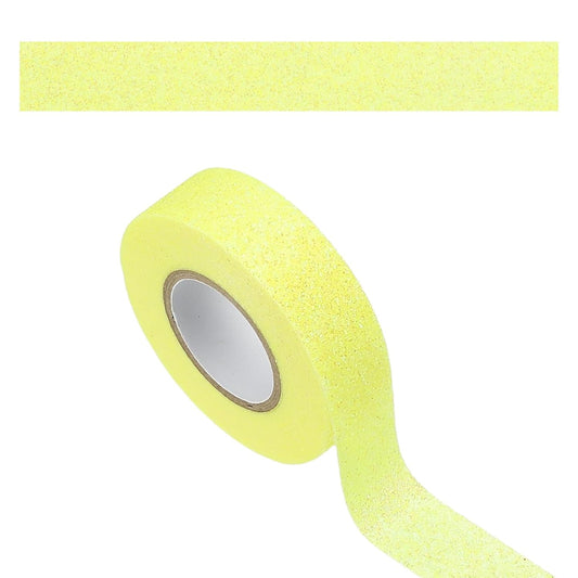 PATIKIL 1 Roll Glitter Paper Washi Tape, Washi Decorative Tape for Crafts, Yellow