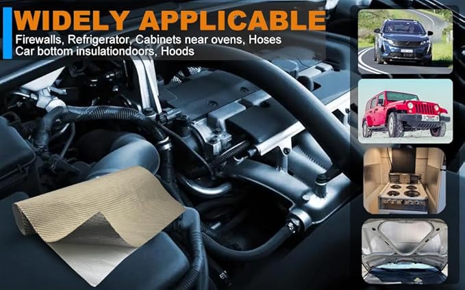 Titanium Thermal Barrier Adhesive Backed Heat Blanket Heat Shield Mat 12'' X 47'' for wall behind grill, fireplace kitchen cabinet 2500 Degrees Fire Pit Mat Fireproof Grill Pad