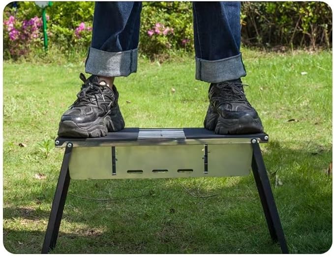 Outdoor Foldable Portable Barbecue Grills Stainless Steel Charcoal BBQ Tool Kits Outdoor Cooking Camping Hiking Picnics Tailgating Backpacking