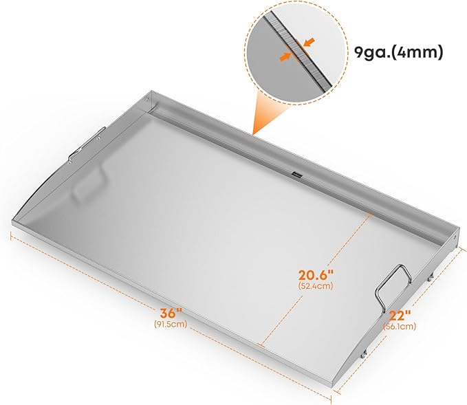 Stanbroil 36 Inch Flat Top Griddle, Stainless Steel Griddle Replacement Top for Blackstone 36" 4 Burner Gas Grill Cooking Station, Griddle Top Replacement with Rear Grease System