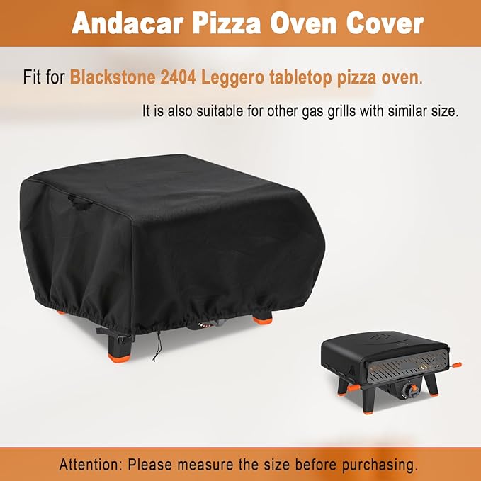 Waterproof Pizza Oven Cover for Blackstone 2404 Leggero Tabletop Pro Pizza Oven Accessories, Heavy Duty Cover for Blackstone Pizza Oven - 25" L×26" W×11" H, Black