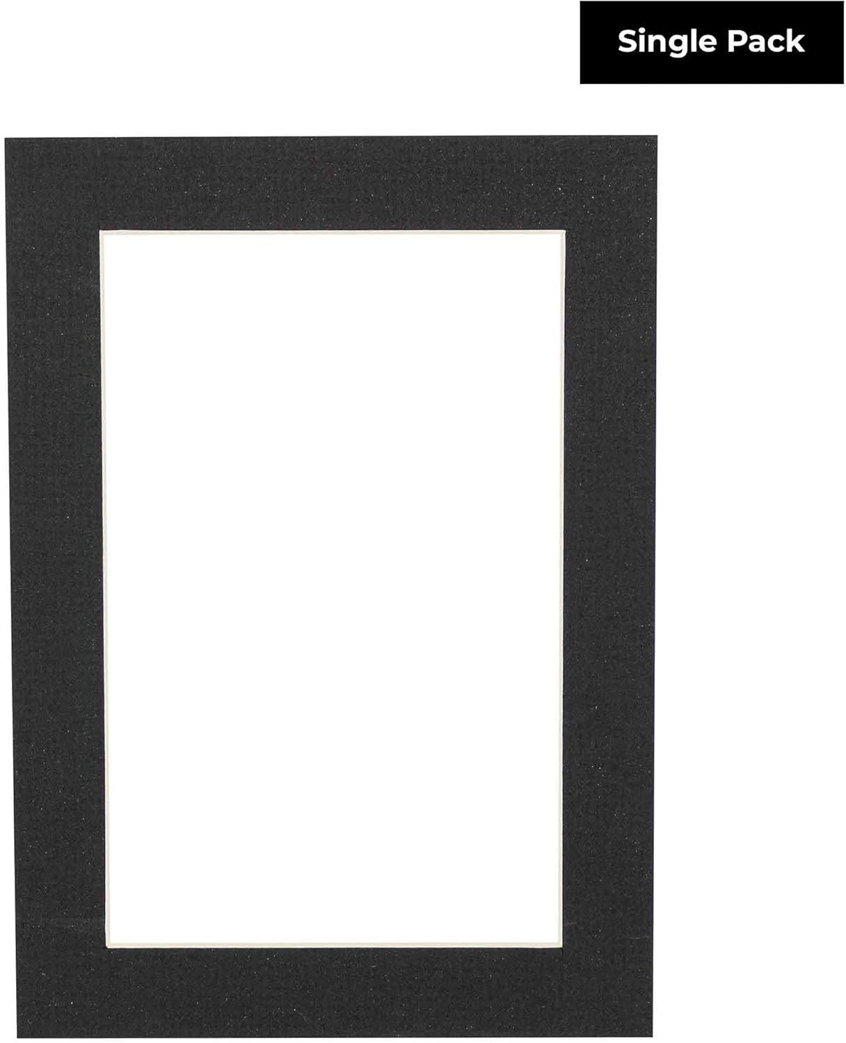 5x7 Mat for 8.5x11 Frame - Precut Mat Board Acid-Free Show Kit with Backing Board, and Clear Bags Textured Black 5x7 Photo Matte Made to Fit a 8.5x11 Picture Frame Matboard for Framing, Pack of 1 Mat