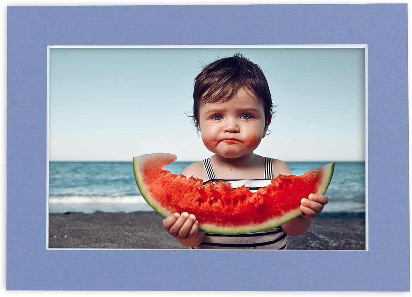 Pack of Ten 11x14 Mats Bevel Cut for 8.5x11 Photos - Acid Free Brittany Blue Precut Matboards for Pictures, Photos, Framing - 4-ply Thickness