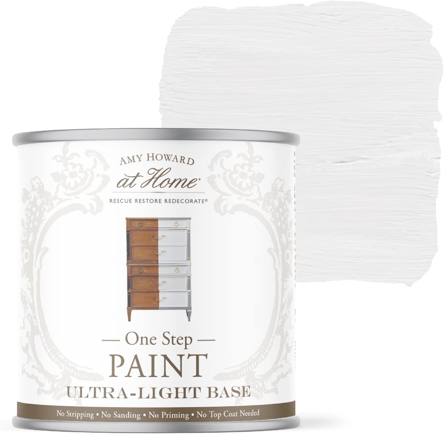 AMY HOWARD AT HOME Chalk-Based One Step Paint for Furniture, Cabinetry, Decor, Finish, and More | No Stripping, Sanding, or Priming | Ultra-Light Base | 16 Ounce | Stoneware
