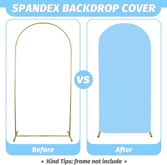 MODFUNS Spandex Arch Cover Set of 3 Mixed Color Arch Backdrop Cover 4&5&6ft Fitted Arch Covers Stetchy Backdrop Chiara Arch Stand Covers for Wedding Ceremony Banquet Birthday Party Decor