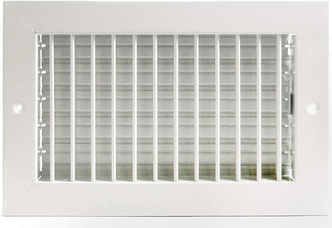 16" X 10" Adjustable AIR Supply Diffuser - HVAC Vent Cover Sidewall or Ceiling - Grille Register - High Airflow - White [Outer Dimensions: 17.75"w X 11.75"h]
