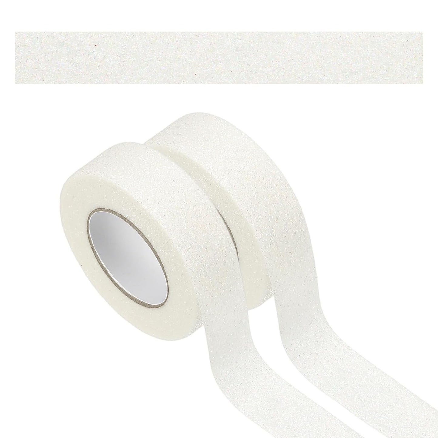PATIKIL 2 Roll Glitter Paper Washi Tape, Washi Decorative Tape for Crafts, White