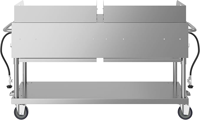 60 in. 8-Burner Commercial Outdoor Propane Gas Grill with Two 30 in. Griddles in Stainless-Steel, ETL Listed (CGKIT6-G30G30)