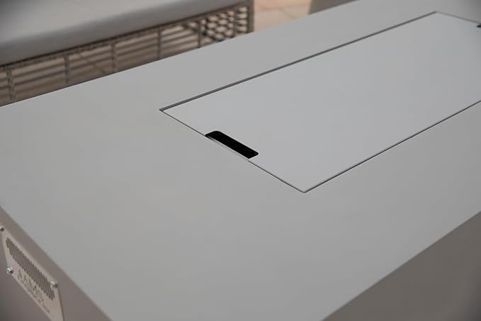 AMS Fireplace | Powder Coated Fire Pit Burner Lid for Sedona FireTable (Light Gray) | Weather-Protected | Easy to Clean | No Assembly Required