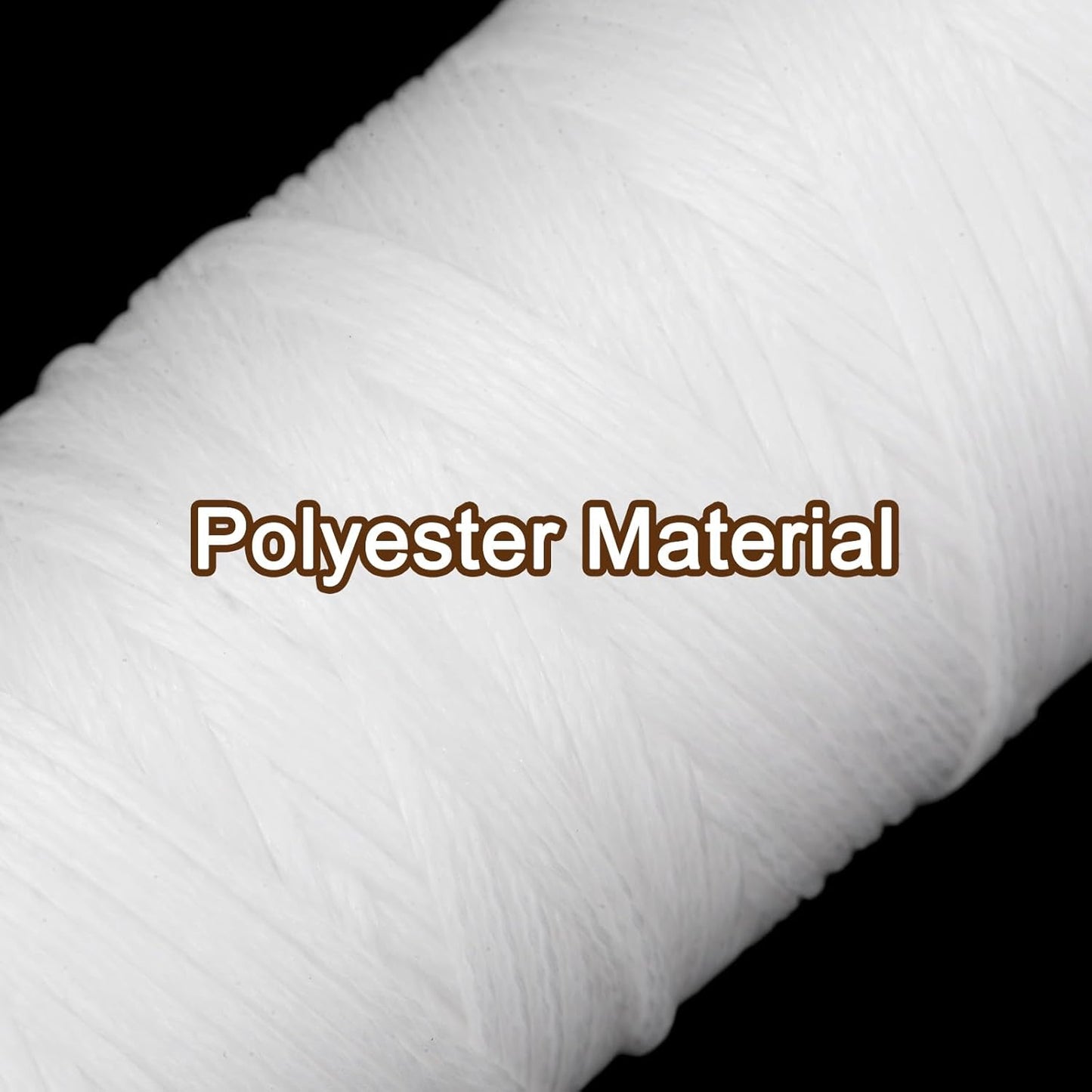 uxcell Leather Sewing Waxed Thread, 55 Yards / 50m 0.8mm 150D Flat Polyester All-Purpose Threads for Leather Crafts, Bookbinding, White