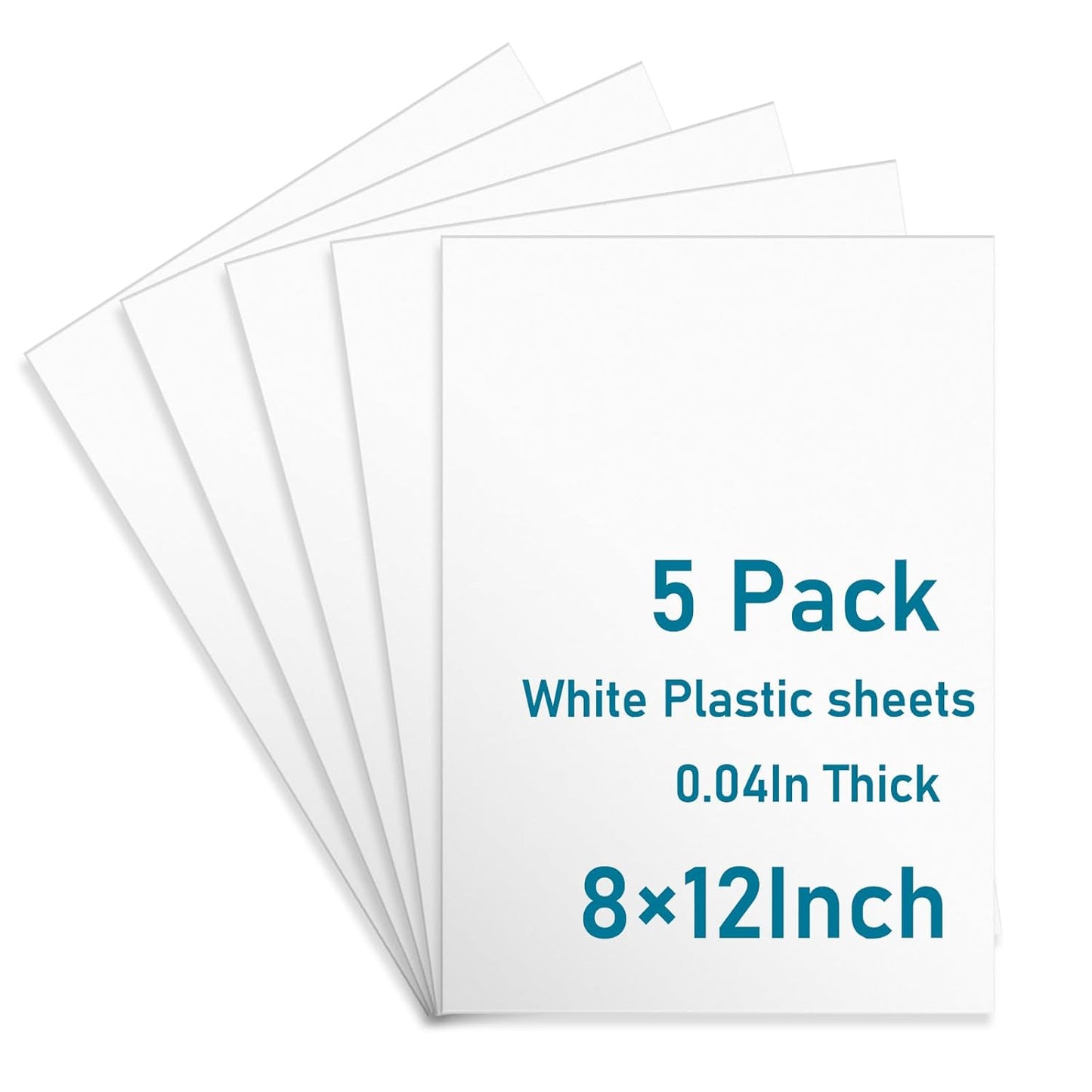 5 Pack White Plastic Sheets 8x12x0.04in Flexible High Tensile Plastic Sheets Hard Plastic Panel for DIY Materials Handicrafts Home Decoration