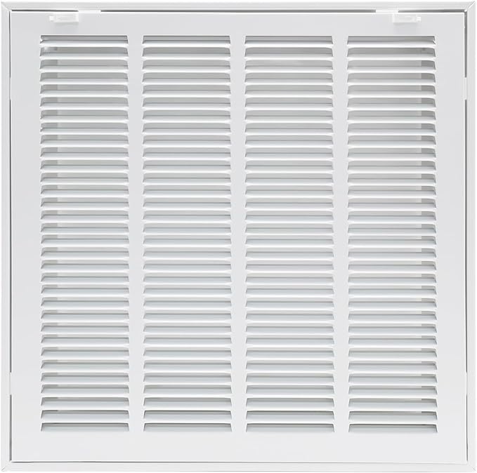 18"W x 18"H [Duct Opening Size] Steel Return Air Filter Grille - Removable Face/Door for 1 inch Filters -HVAC Vent Cover Grill - White [Outer Dimensions: 20 5/8"W X 20 5/8"H]