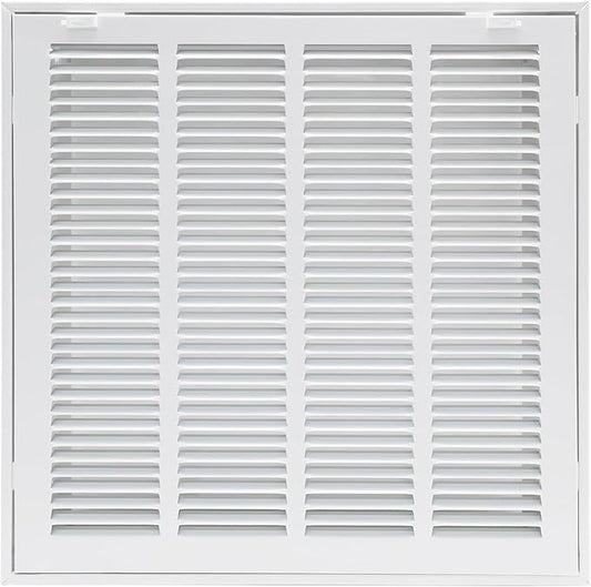 18"W x 18"H [Duct Opening Size] Steel Return Air Filter Grille - Removable Face/Door for 1 inch Filters -HVAC Vent Cover Grill - White [Outer Dimensions: 20 5/8"W X 20 5/8"H]