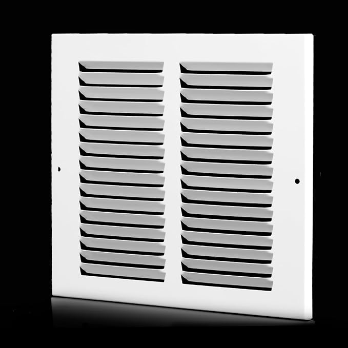 8x8 Vent Cover (Duct Opening Size), Air Return Vent Cover, AC Vent Cover, Cold Air Return Vent Cover, Flat Return Air Grilles, Outer Dimensions:9.75"W x 9.75"H (8"W x 8"H, Duct Opening)