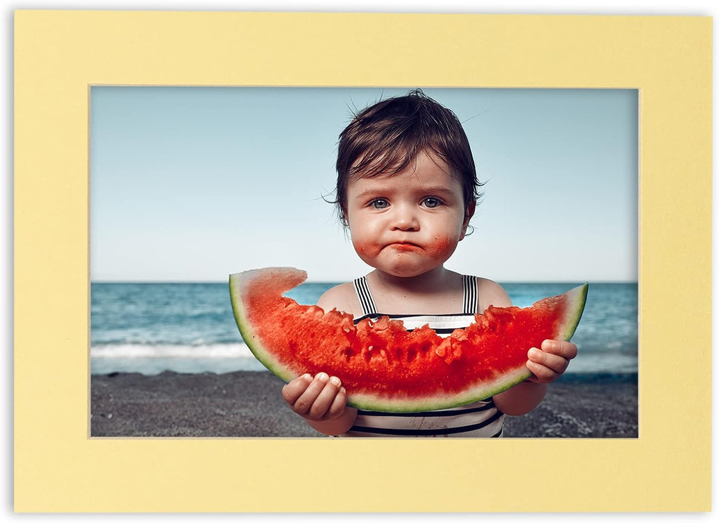 5x7 Mat for 8.5x11 Frame - Precut Mat Board Acid-Free Soft Yellow 5x7 Photo Matte Made to Fit a 8.5x11 Picture Frame, Premium Matboard for Family Photos, Show Kits, Art, Picture Framing, Pack of 1 Mat