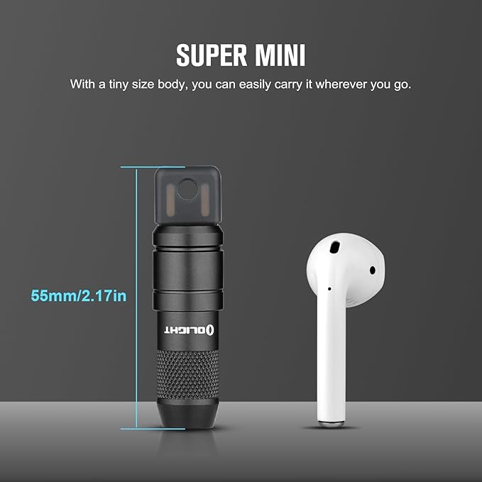 OLIGHT 2 Pack IMINI 2 EDC Rechargeable Keychain Flashlight, 50 Lumens Compact and Portable Mini LED Keyring Lights with Built-in Battery Ideal for Everyday Carry and Emergencies