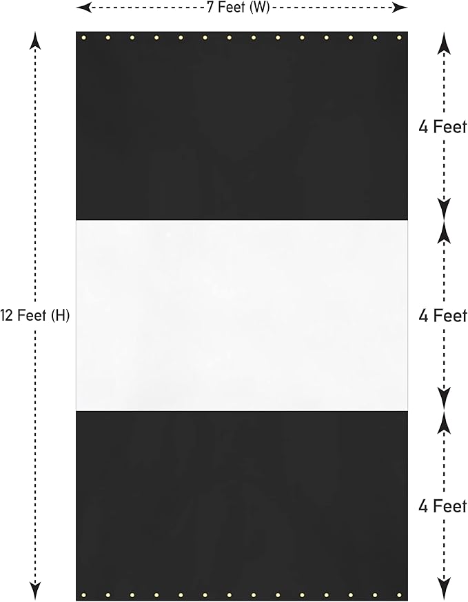 Covers & all Outdoor Clear Panel Curtain, 12 oz Vinyl Outdor Curtains for Patio, Waterproof & Weather Resistant Tarp with Brass Grommets for Pergola, Porch, Gazebos, Balcony (12' H x 7' W feet, Black)