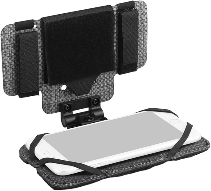 Let Me Be Airsoft Plate Carrier Molle Phone Carrier Outdoor Lightweight Navigation Board，Wide Angle Foldable Phone Holder Chest Rig Hovering Mount Tactical Vest Accessory (Black)