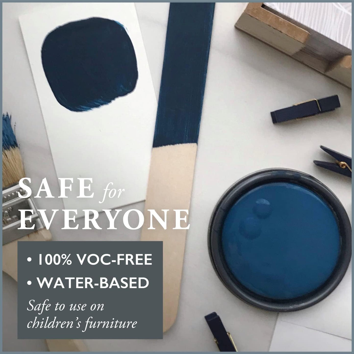 AMY HOWARD AT HOME Chalk-Based One Step Paint for Furniture, Cabinetry, Decor, Finish, and More | No Stripping, Sanding, or Priming | Dark Base | 32 Ounce | Lady Singing Blues