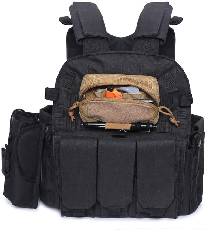 Tactical Modular Pocket Pouch Molle Small Tool Belt Hook Elastic Loops Plate Carrier Military Hunting Vest Mini Bag Outdoor (Tan)