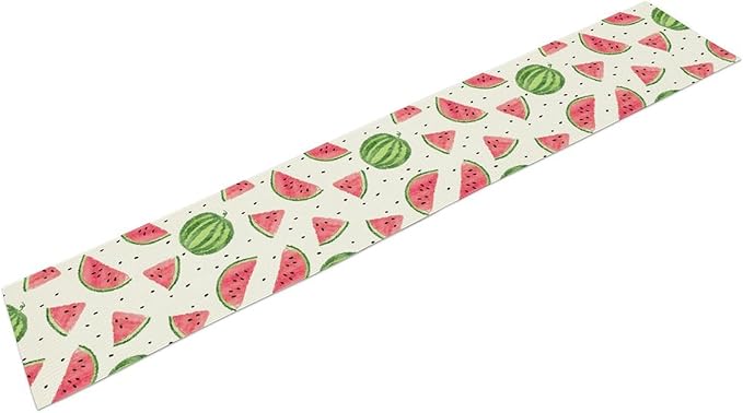 Watermelon Table Runner, Spring Summer Watermelon Theme Table Runner for Party Decoration Dining Room Holiday Home Kitchen 13x90in