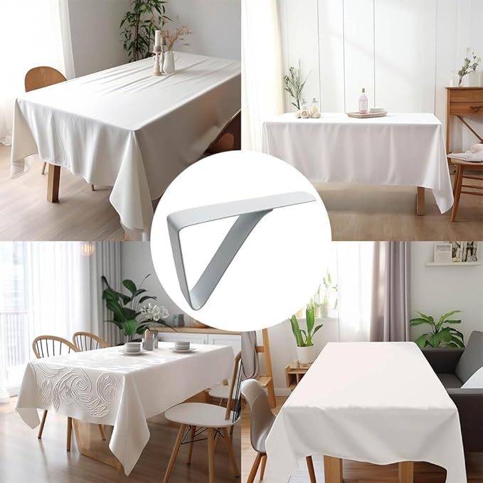 Large Tablecloth Clips Stainless Steel Rust Proof Table Cloth Clips Table Clips for Home, Restaurants, Picnic, Party, Dining Tables - Fits Up to 2.6 Inch Thick Tables 8Pcs White