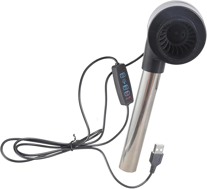 USB Electric Blower Fan 5 Speed with 14.5cm Air Duct for Cooking Starting BBQ Smoky Cooling 5V Powered 140cm Cable