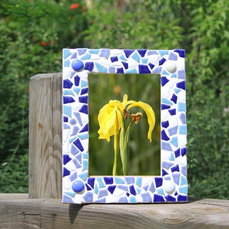 0.78"-1.57" Irregular Ceramics Mosaic Tiles,1.1LB Mosaic Pieces Stones for Home Decoration DIY Craft Plates Flowerpots Vases Cups Mosaic Making Supplies (Iridescent Navy Blue)