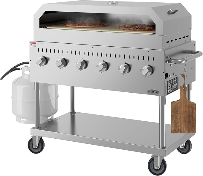 48 in. Commercial Outdoor Propane Gas Grill With Pizza Oven, ETL Listed in Stainless-Steel (CGKIT4-48P)
