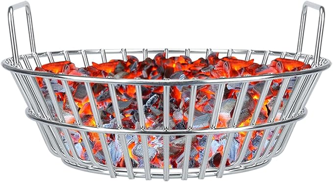 Charcoal Basket, Grill Ash Basket for Big Green Egg Large, 14 Inches Stainless Steel Ash Basket