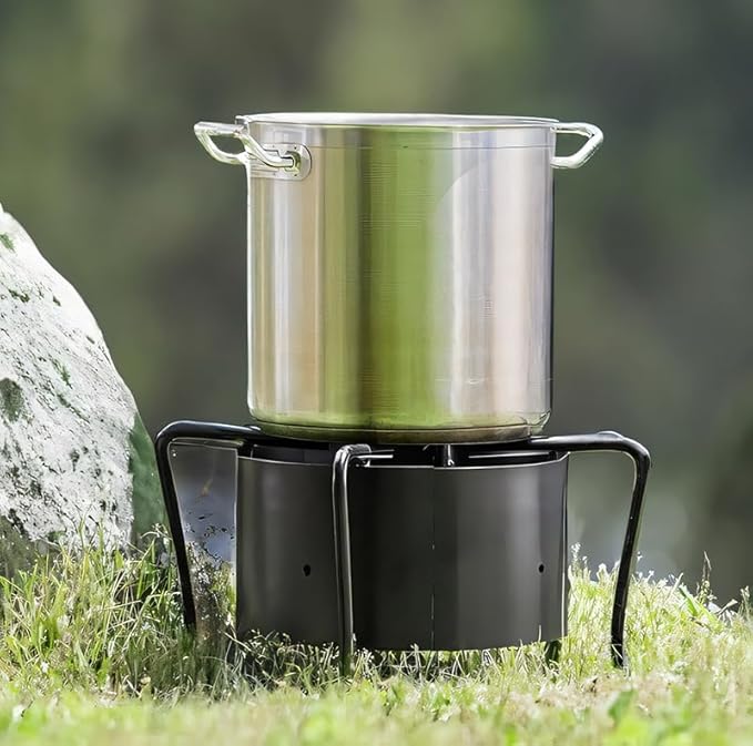 Portable Gas Stove with Hose Guard, Steel Heavy Duty Single Burner Outdoor Patio Stove, Tank Cooker Perfect for Deep Frying or Steaming, Turkey Fry, Catered Events, Camping, Range - 210,000 BTU