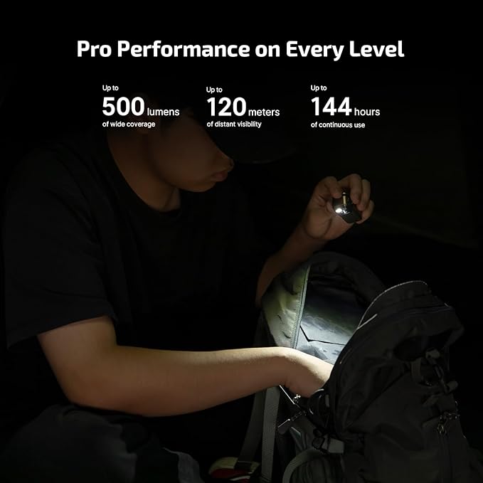OLIGHT Oclip Pro EDC Flashlight Clip-on Light, Rechargeable 500 Lumens with Three Lighting Solutions Type-C Charging, Magnetic Flash Lights for Outdoor or Indoor Use(Ancient Script)