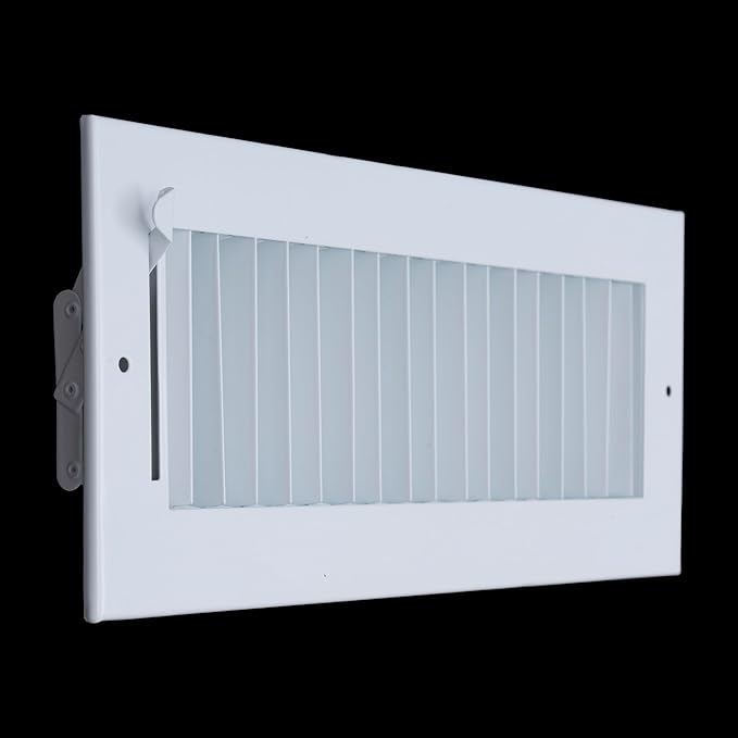 [2 Pack] Fits 12x4 Duct Opening Steel Adjustable Air Supply Grille by Handua | Register Vent Cover Grill for Sidewall and Ceiling | White | Outer Size: 13.75" X 5.75"