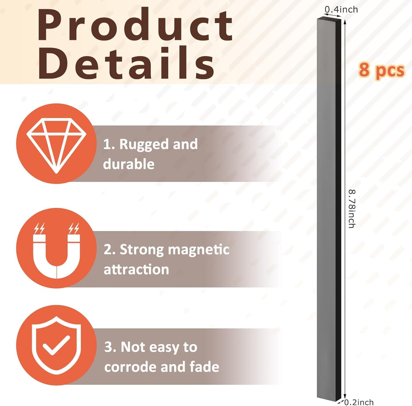 Flutesan 8 Pcs Knitting Chart Keeper Magnet Replacement Set Cross Stitch Line Keeper Knitting Pattern Holder Fold up Pattern Holder, Only Magnet (Large Size)