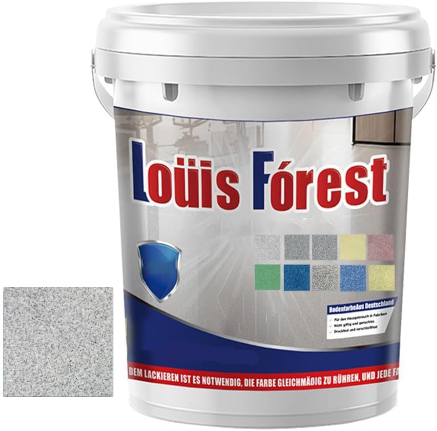 Louis Forest Epoxy Floor Paint, High-Gloss Marble Effect Epoxy Floor Coating (White Hemp Gray,1pcs)