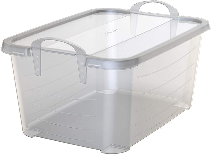 Life Story 6 Pack Light Duty Stackable Storage Bin, 55 Quart Home Organizer, Versatile Lightweight Locking Bins with Carrying Handles, Clear